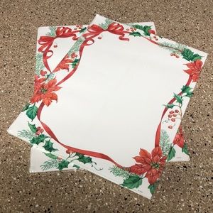 Holiday Stationary- Ribbons & Poinsettias